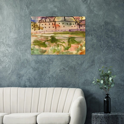 HOUSES NEAR THE GRAVEL PIT 1913 - Paul Klee Brushed Aluminum Print - 70x100 cm / 28x40 inches | Paul Klee Aluminum Print | Paul Klee Prints