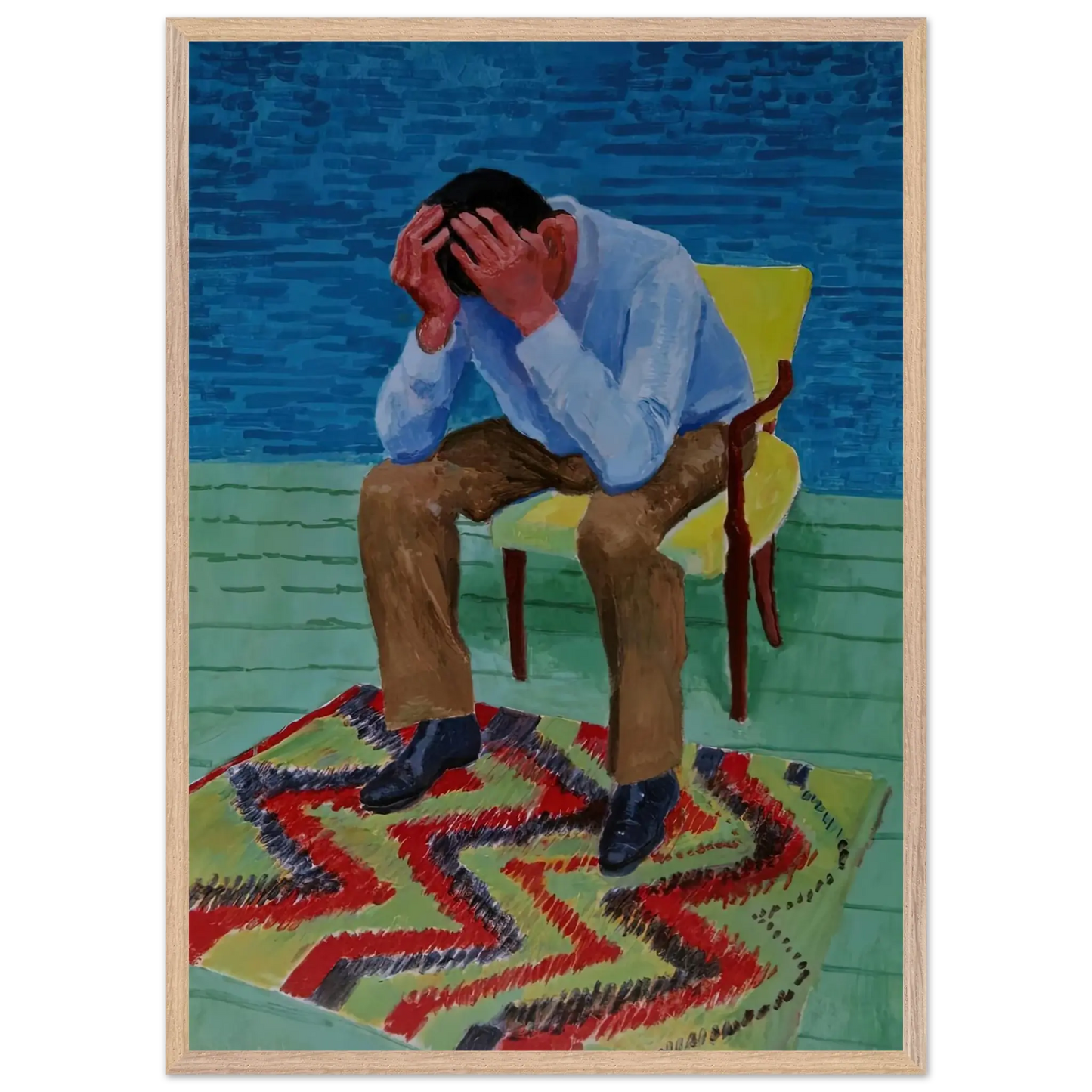 David Hockney - David Hockney Wall art - A1 (59.4 x 84.1  cm) - Premium Wooden Framed Poster With Fine Art Paper - Black frame