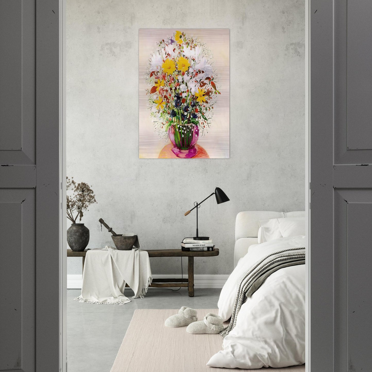 BOUQUET OF FLOWERS - Moise Kisling Brushed Aluminum Print - 70x100 cm / 28x40 inches | Moise Kisling Aluminum Print | Moise Kisling Prints