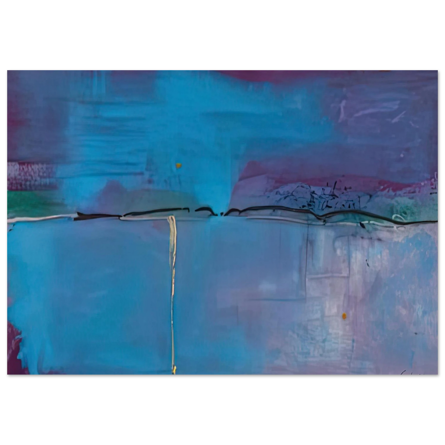 Helen Frankenthaler - Zone Blue, 1994- Wall Art - 60x80 cm / 24x32 inches - Fine Art Poster-canvas - -