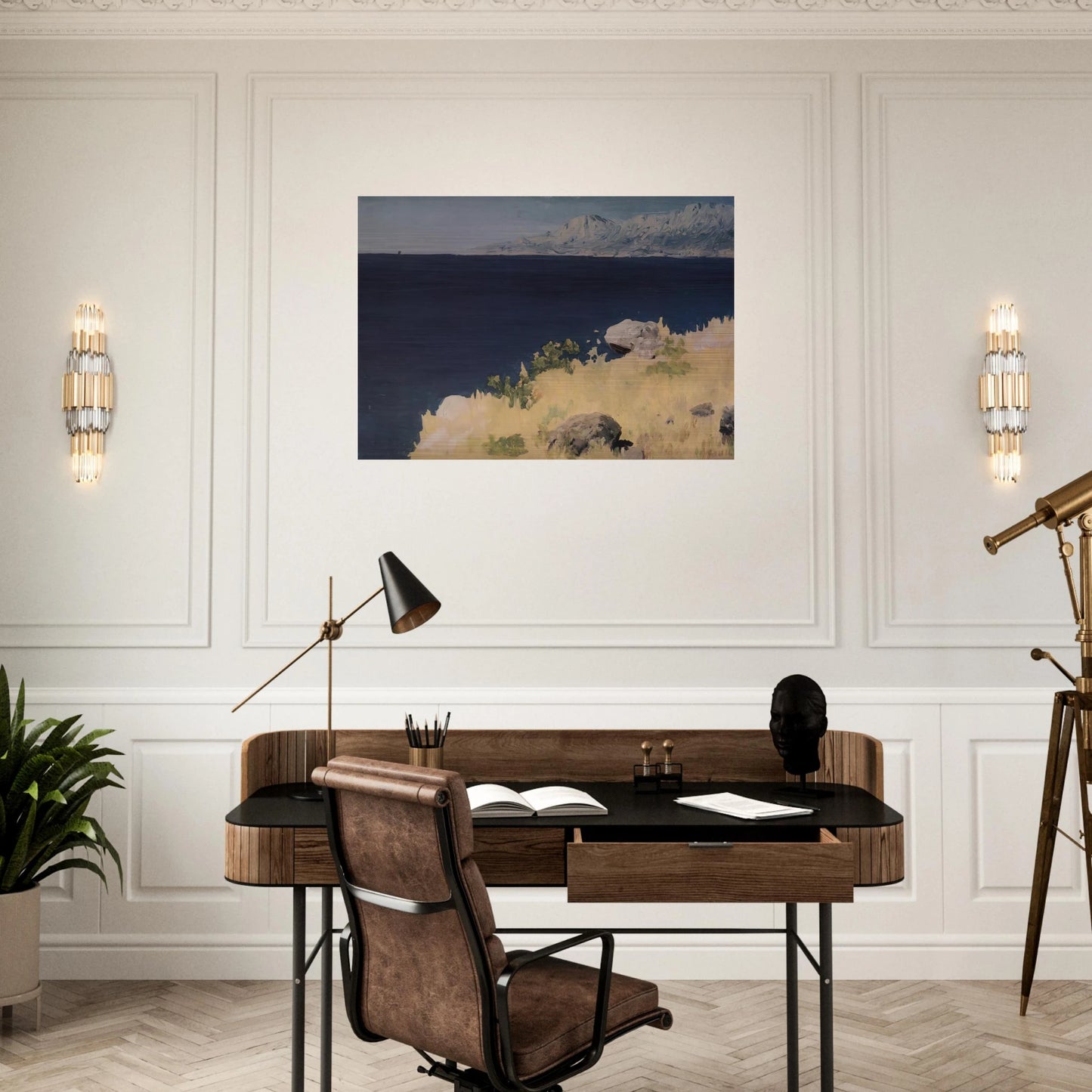 Sea coast. Crimea - Arkhyp Kuindzhi Brushed Aluminum Print - 70x100 cm / 28x40 inches | Arkhyp Kuindzhi Aluminum Print | Arkhyp Kuindzhi Prints