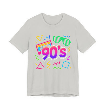 Música de la vieja escuela de los 90: ambiente arcade, clásico vintage de los 90. Camiseta retro de los 90 con la frase "Amo los años noventa".