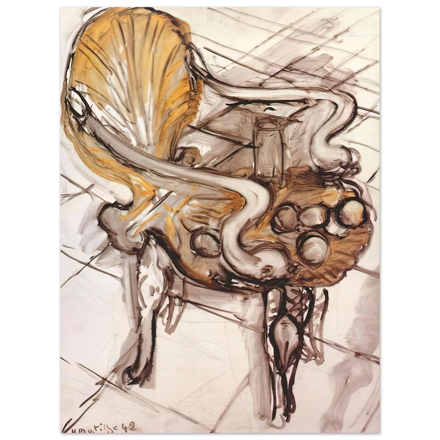 Henri Matisse - VENETIAN ARMCHAIR WITH FRUITS 1942  75x100 cm / 30x40inches Fine Art Poster