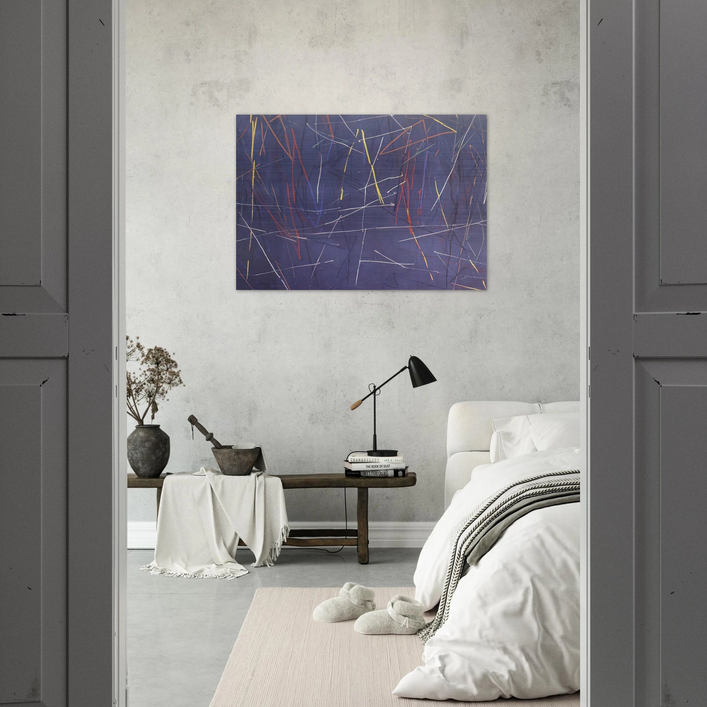 Gates of Blue - 1975 - Ronnie Landfield Brushed Aluminum Print - 70x100 cm / 28x40 inches | Ronnie Landfield Aluminum Print | Ronnie Landfield Prints