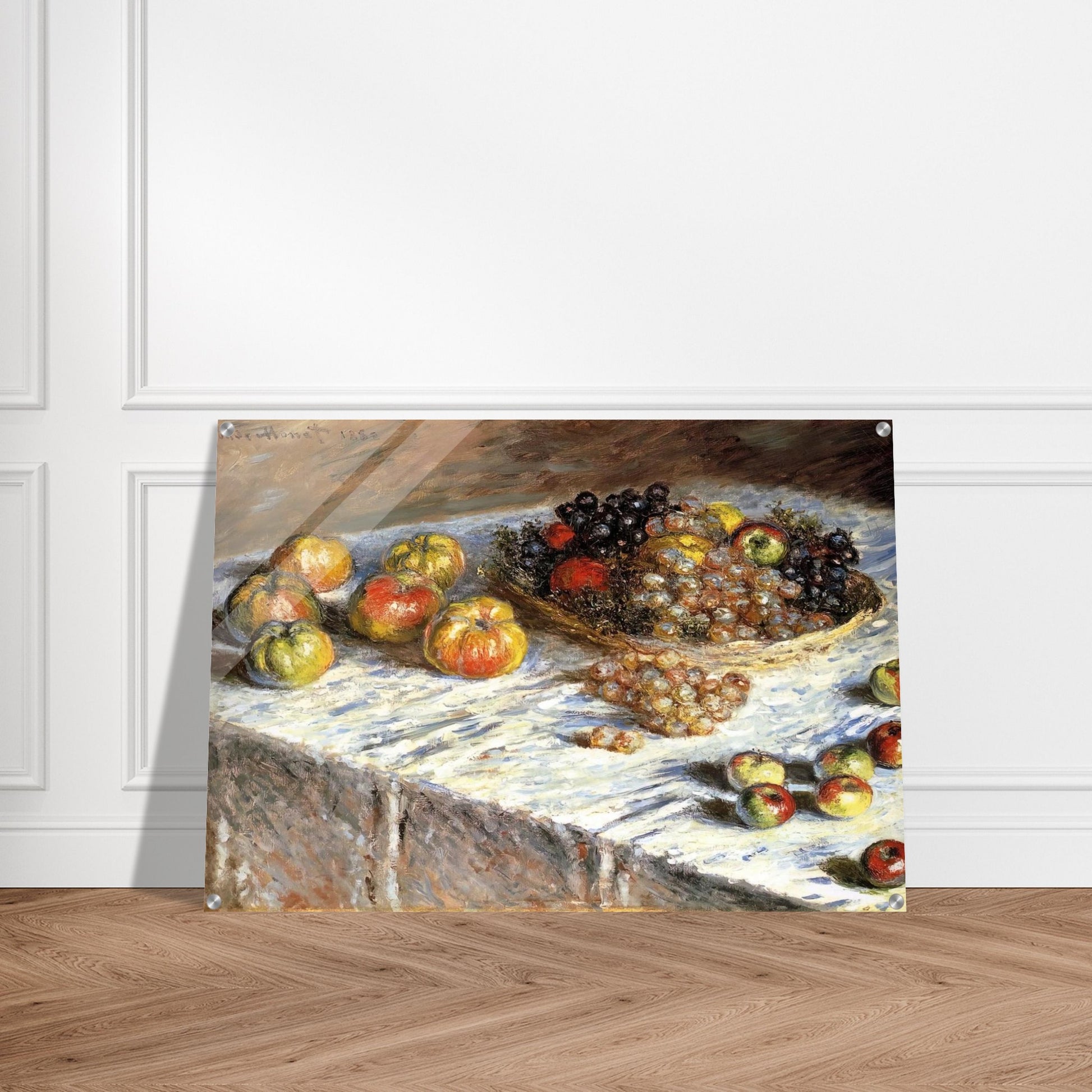 Still Life with Apples And Grapes - claude monet Acrylic Print - 70x100 cm / 28x40″ inches