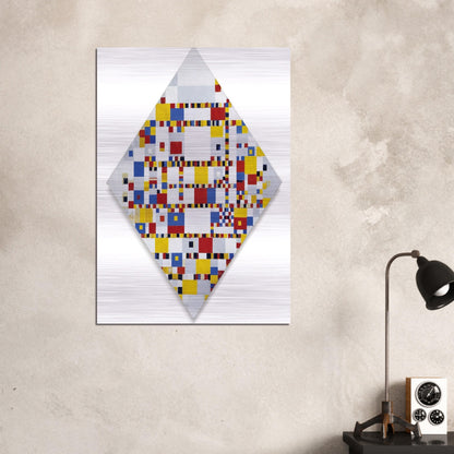 Victory Boogie Woogie - Piet Mondrian Brushed Aluminum Print - 70x100 cm / 28x40 inches | Piet Mondrian Aluminum Print | Piet Mondrian Prints