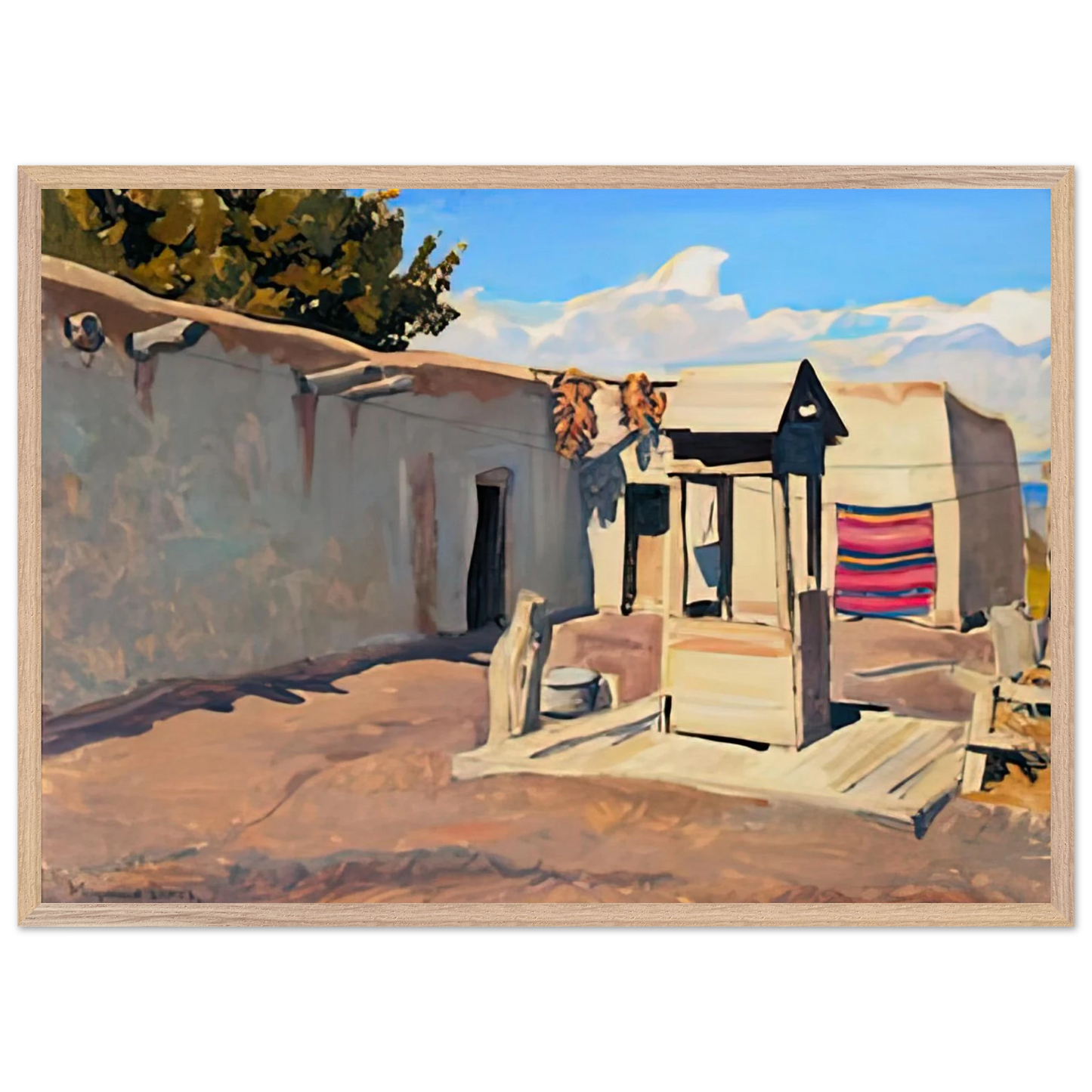 Maynard Dixon - OLD PATIO 1931 Wall art - 45x60 cm / 18x24 inches - Premium Wooden Framed Poster With Fine Art Paper-canvas - Black frame