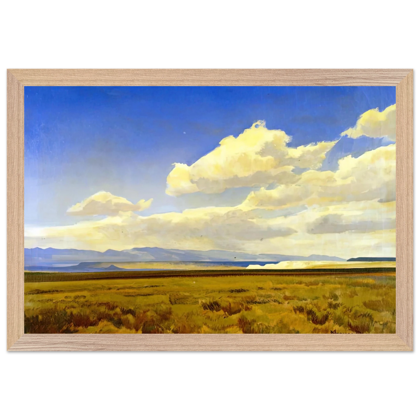 Maynard Dixon - WIND OF WYOMING 1936 Wall art - 40x50 cm / 16x20 inches - Premium Wooden Framed Poster With Fine Art Paper-canvas - Wood frame