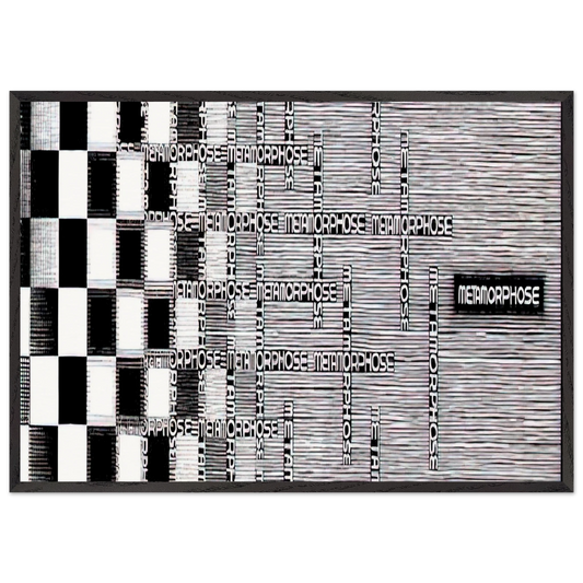 METAMORPHOSIS II EXCERPT 7 - MC Escher 70x100 cm / 28x40 inches Framed Art Print – Black Wooden Frame | Maurits Cornelis Escher Prints