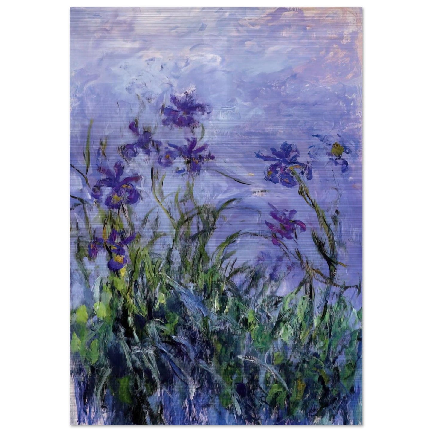 Lilac Irises - claude monet Brushed Aluminum Print - 70x100 cm / 28x40 inches | claude monet Aluminum Print | claude monet Prints