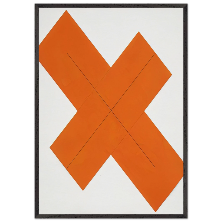 X WITHIN X ORANGE 1981 - Robert Mangold 70x100 cm / 28x40 inches Framed Art Print – Black Wooden Frame