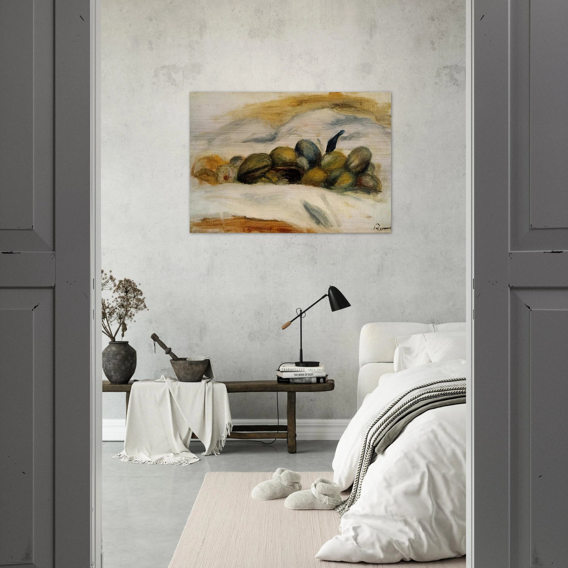 Still Life Almonds and Walnuts - Pierre-Auguste Renoir Brushed Aluminum Print - 70x100 cm / 28x40 inches | Pierre-Auguste Renoir Aluminum Print | Pierre-Auguste Renoir Prints