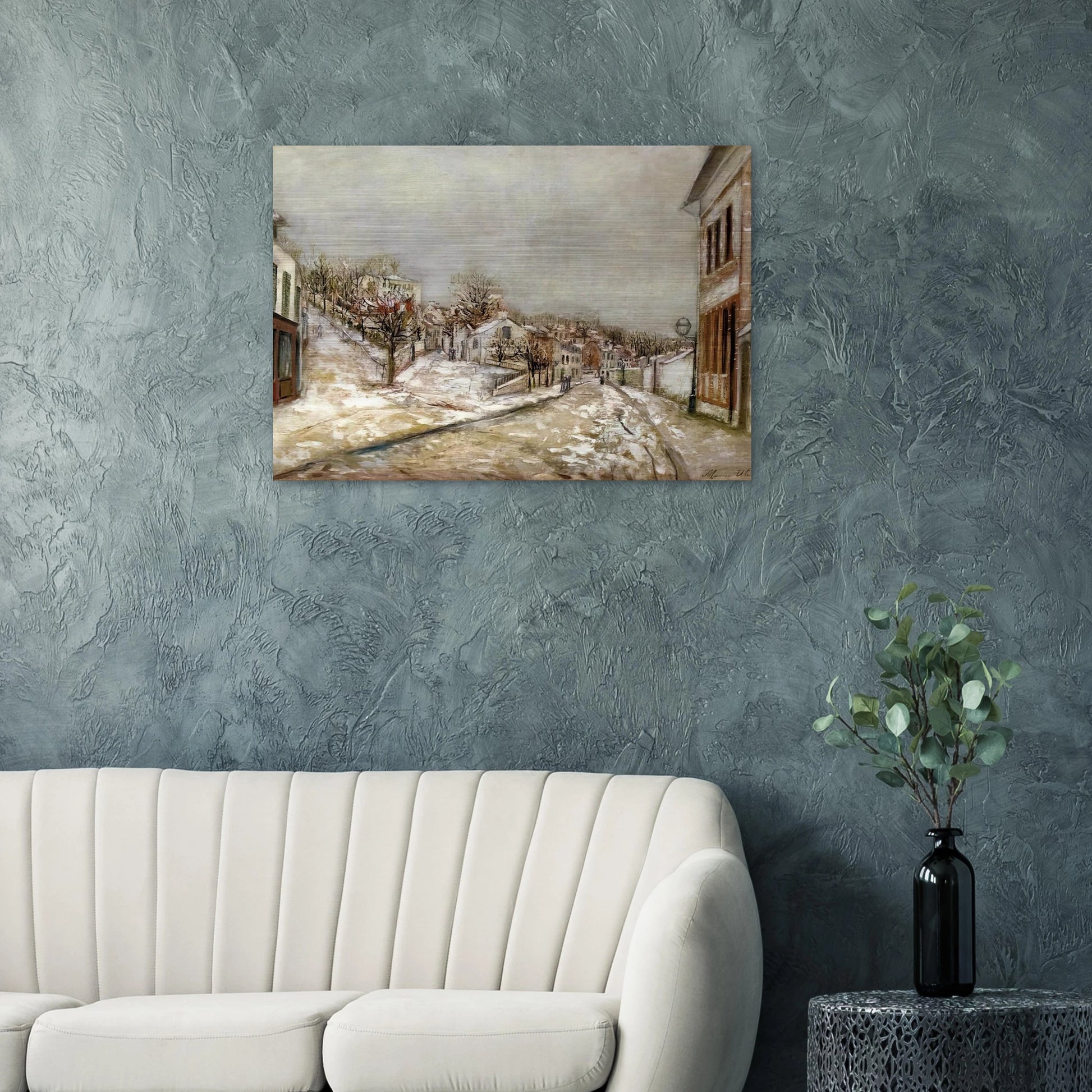 VIEW OF PONTOISE - Maurice Utrillo Brushed Aluminum Print - 70x100 cm / 28x40 inches | Maurice Utrillo Aluminum Print | Maurice Utrillo Prints