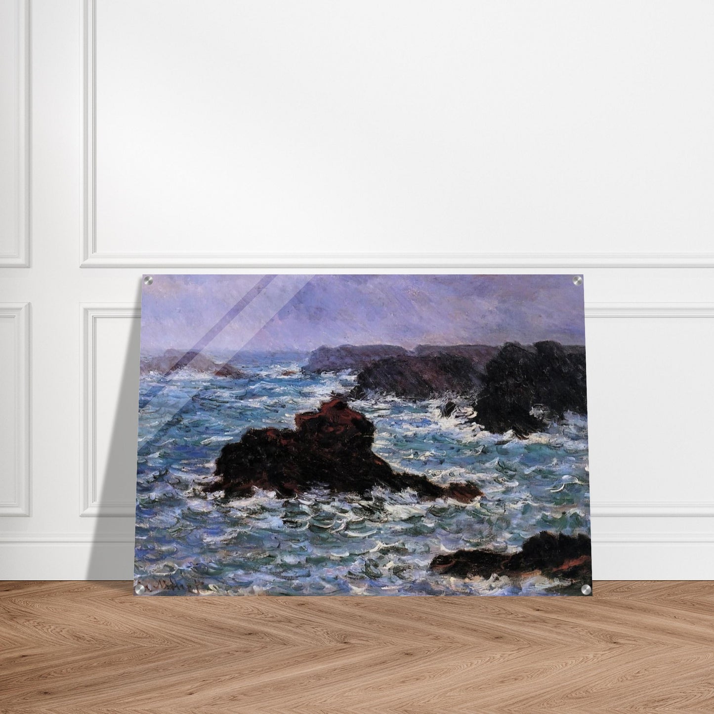 Belle-Ile, Rain Effect - claude monet Acrylic Print - 70x100 cm / 28x40″ inches