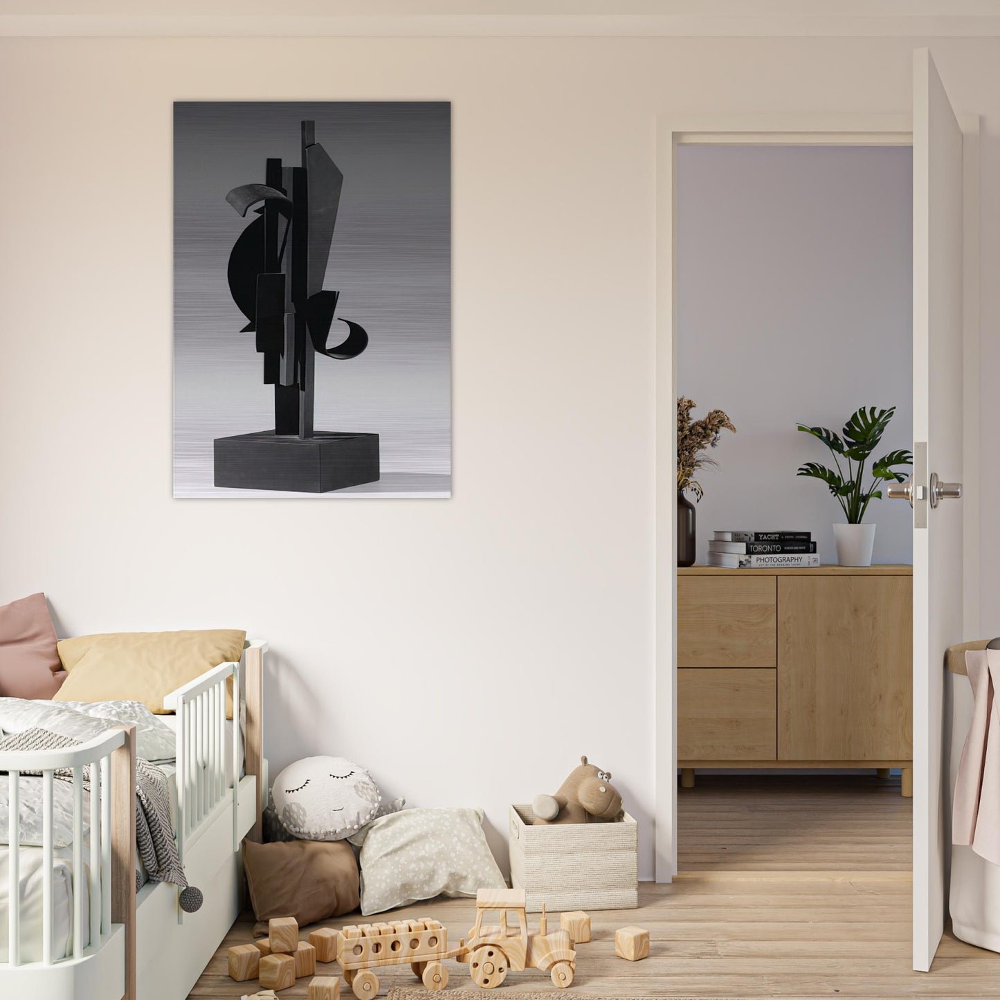 SKY HOOK MAQUETTE 1977 - Louise Nevelson Brushed Aluminum Print - 70x100 cm / 28x40 inches | Louise Nevelson Aluminum Print | Louise Nevelson Prints