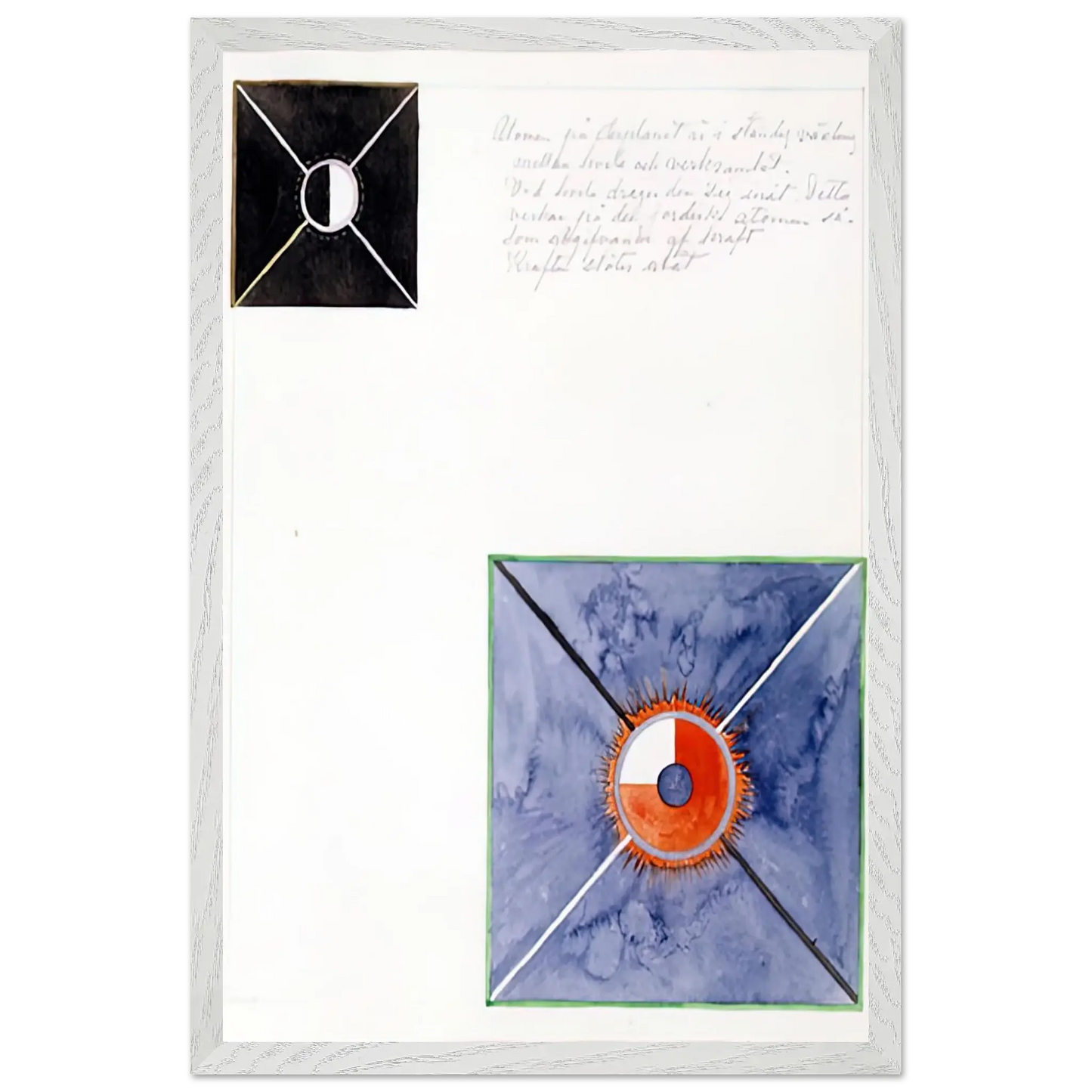Hilma af Klint - ATOM SERIES NO 8 ATOM ON THE ETHER PLANE IS IN CONSTANT CHANGE BETWEEN REST AND ACTIVITY AT THE 1917 Wall art - A3 (29.7 x 42  cm) - Premium Wooden Framed Poster With Fine Art Paper - Wood frame