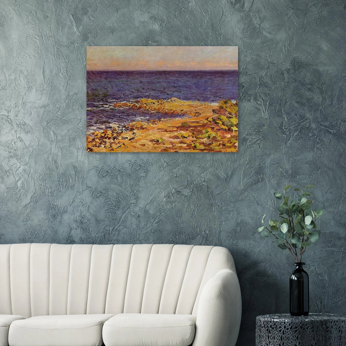 The Big Blue Mediterranean at Antibes - claude monet Brushed Aluminum Print - 70x100 cm / 28x40 inches | claude monet Aluminum Print | claude monet Prints