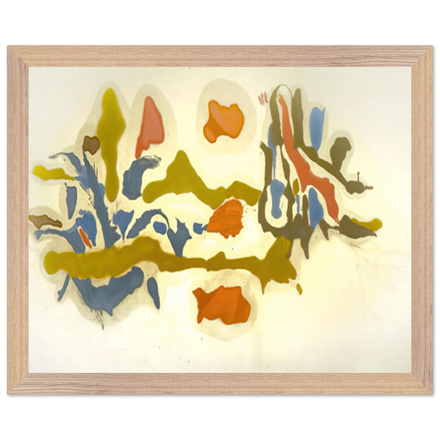 Helen Frankenthaler - Seascape with Dunes - 1962 Wall art - 30x45 cm / 12x18 inches - Premium Wooden Framed Poster With Fine Art Paper-canvas - Wood frame