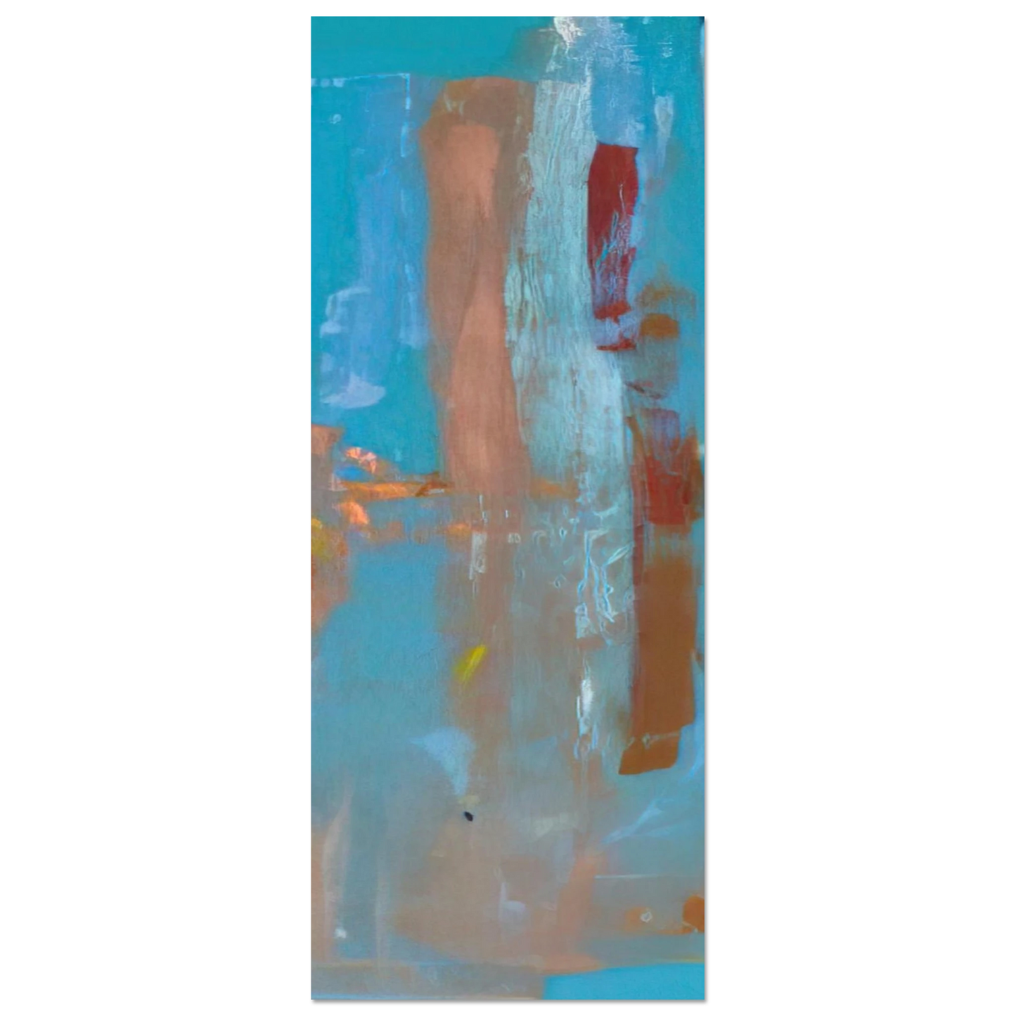 Helen Frankenthaler - In on Blue - 1976 Wall art - 21x29.7 cm / 8x12" - Premium Wooden Framed Poster With Fine Art Paper-canvas - Black frame
