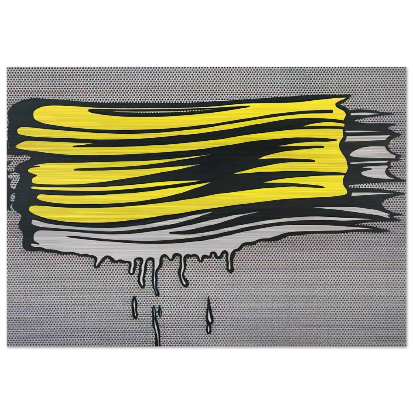 YELLOW AND WHITE BRUSHSTROKES 1965 - Roy Lichtenstein Brushed Aluminum Print - 70x100 cm / 28x40 inches | Roy Lichtenstein Aluminum Print | Roy Lichtenstein Prints