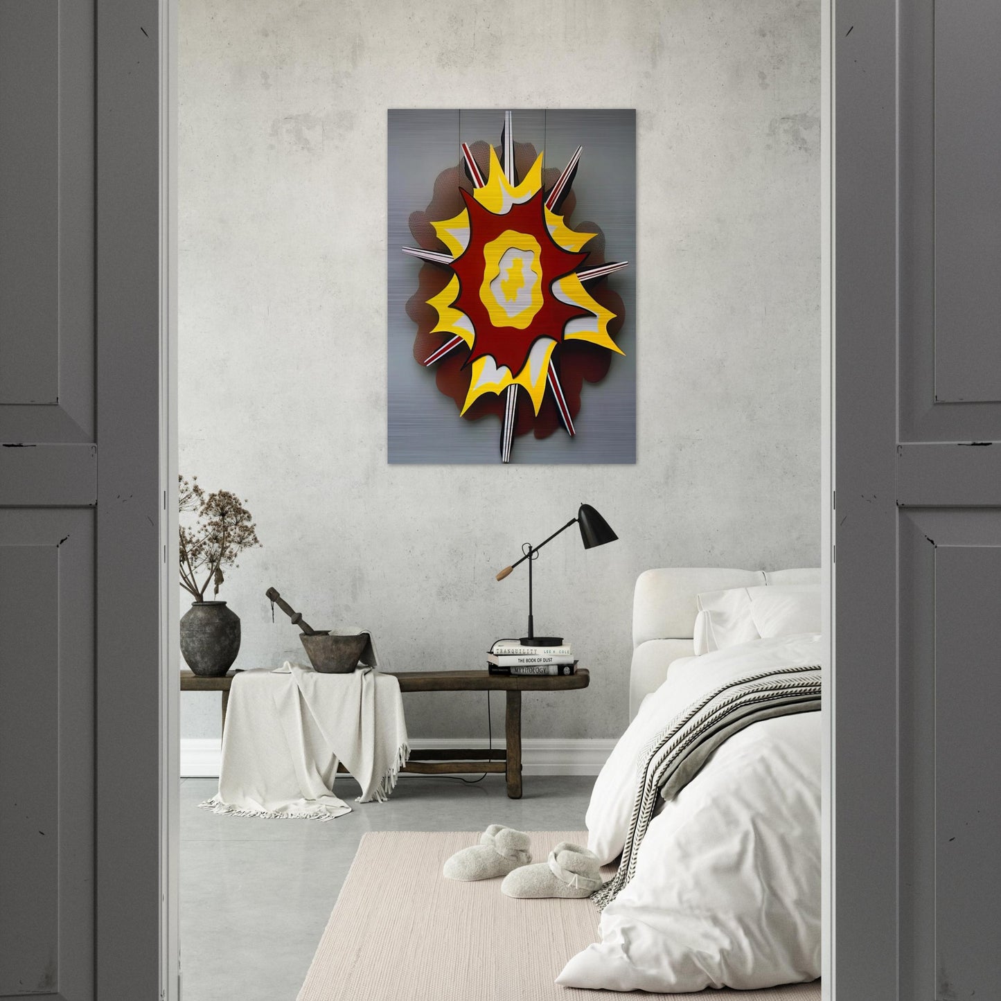 EXPLOSION I 1965 - Roy Lichtenstein Brushed Aluminum Print - 70x100 cm / 28x40 inches | Roy Lichtenstein Aluminum Print | Roy Lichtenstein Prints