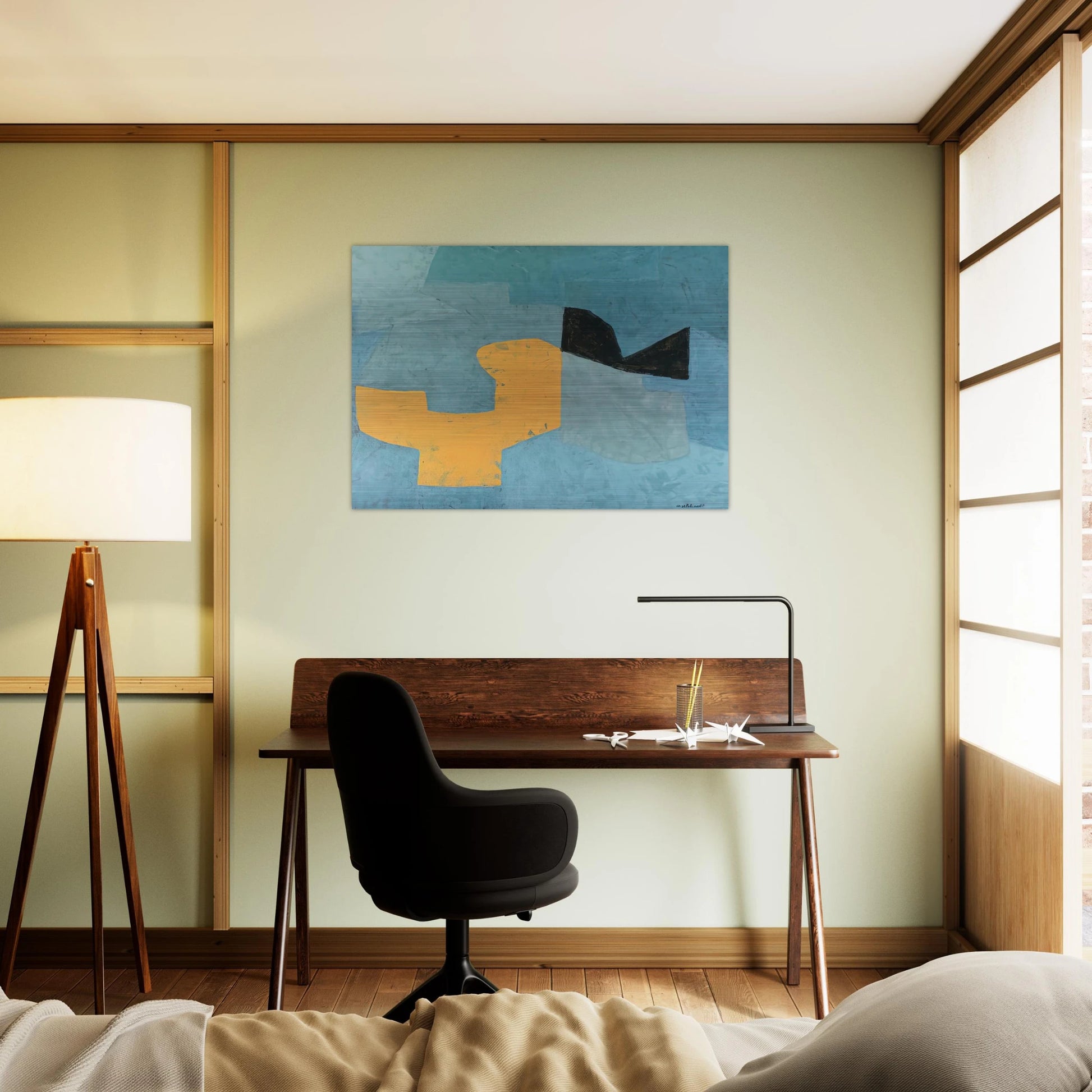 Composition - 1955 - Serge Poliakoff Brushed Aluminum Print - 70x100 cm / 28x40 inches | Serge Poliakoff Aluminum Print | Serge Poliakoff Prints