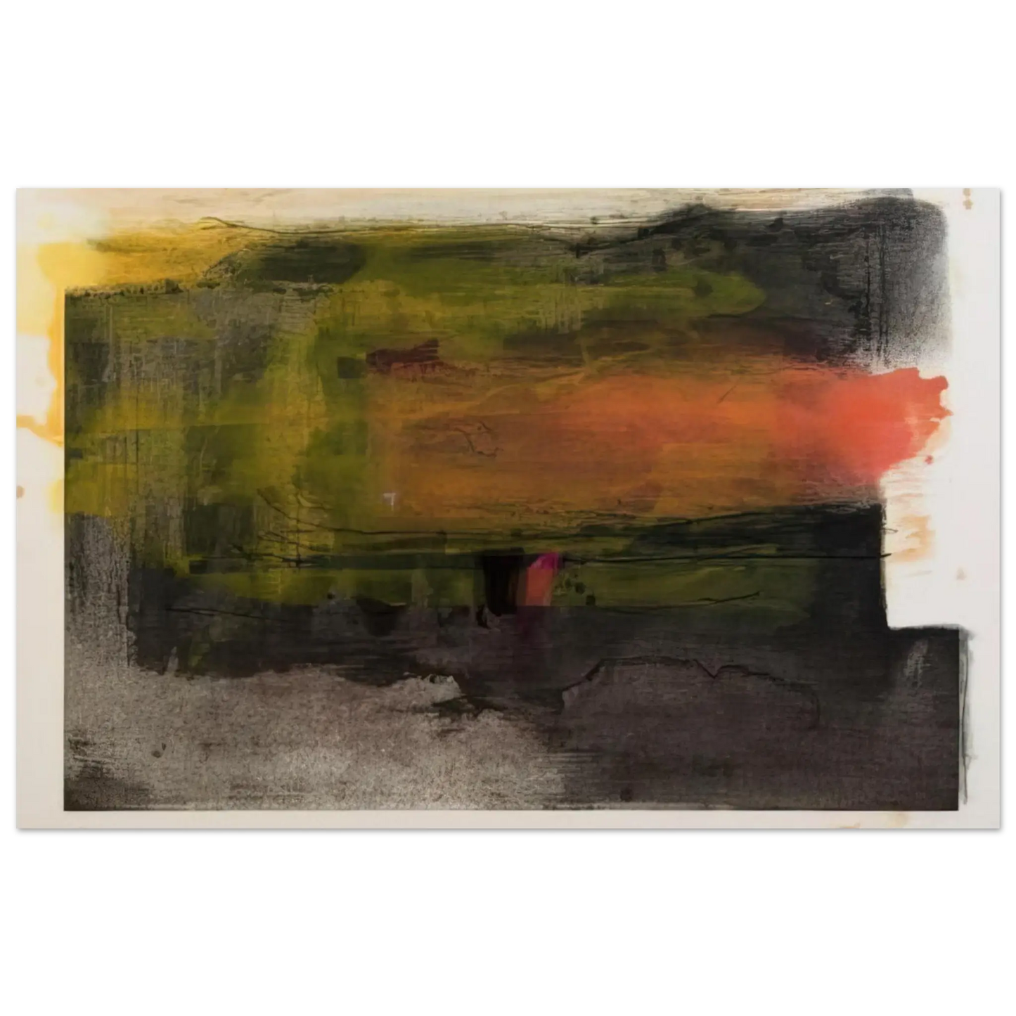 Helen Frankenthaler - Deep Sun - 1983 Wall art - 30x40 cm / 12x16 Inches - Premium Wooden Framed Poster With Fine Art Paper - Wood frame