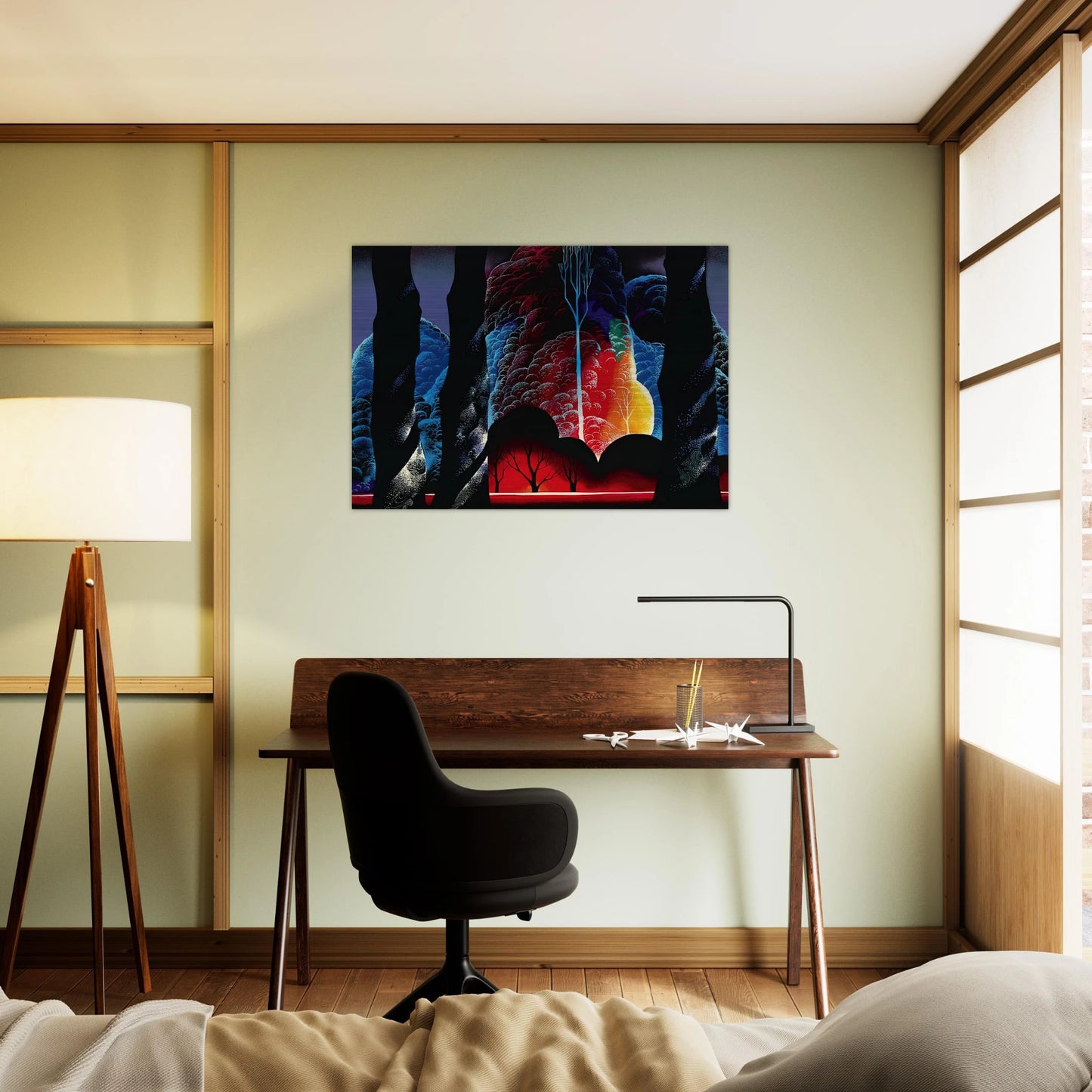 Forest Symphony - Eyvind Earle Brushed Aluminum Print - 70x100 cm / 28x40 inches | Eyvind Earle Aluminum Print | Eyvind Earle Prints