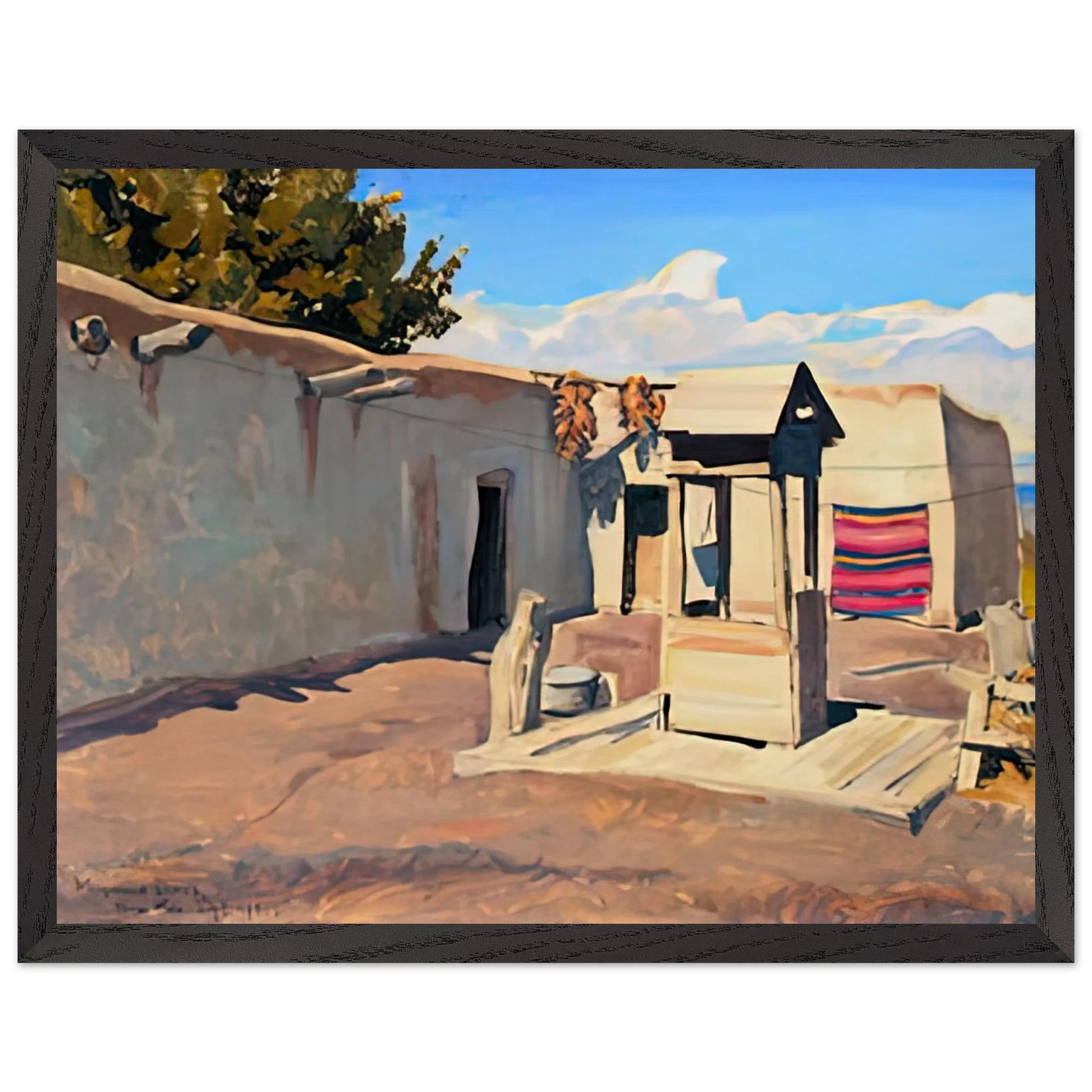 Maynard Dixon - OLD PATIO 1931 Wall art - 15x20 cm / 6x8 inches - Premium Wooden Framed Poster With Fine Art Paper-canvas - Wood frame