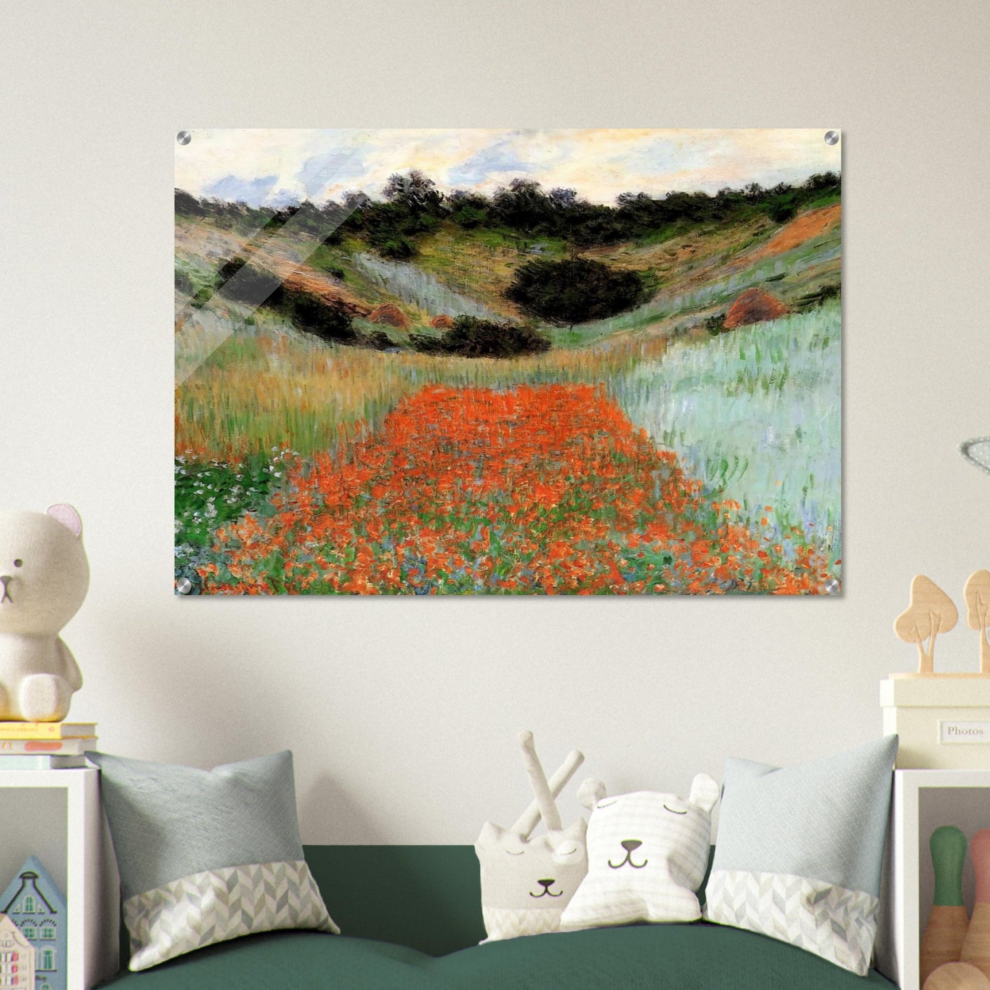 Poppy Field in a Hollow near Giverny - claude monet Acrylic Print - 70x100 cm / 28x40″ inches