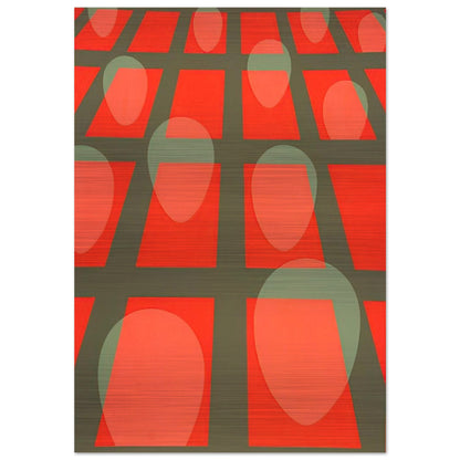 Untitled - Faces in a Grid Red - 1971 - Clarence Holbrook Carter Brushed Aluminum Print - 70x100 cm / 28x40 inches | Clarence Holbrook Carter Aluminum Print | Clarence Holbrook Carter Prints