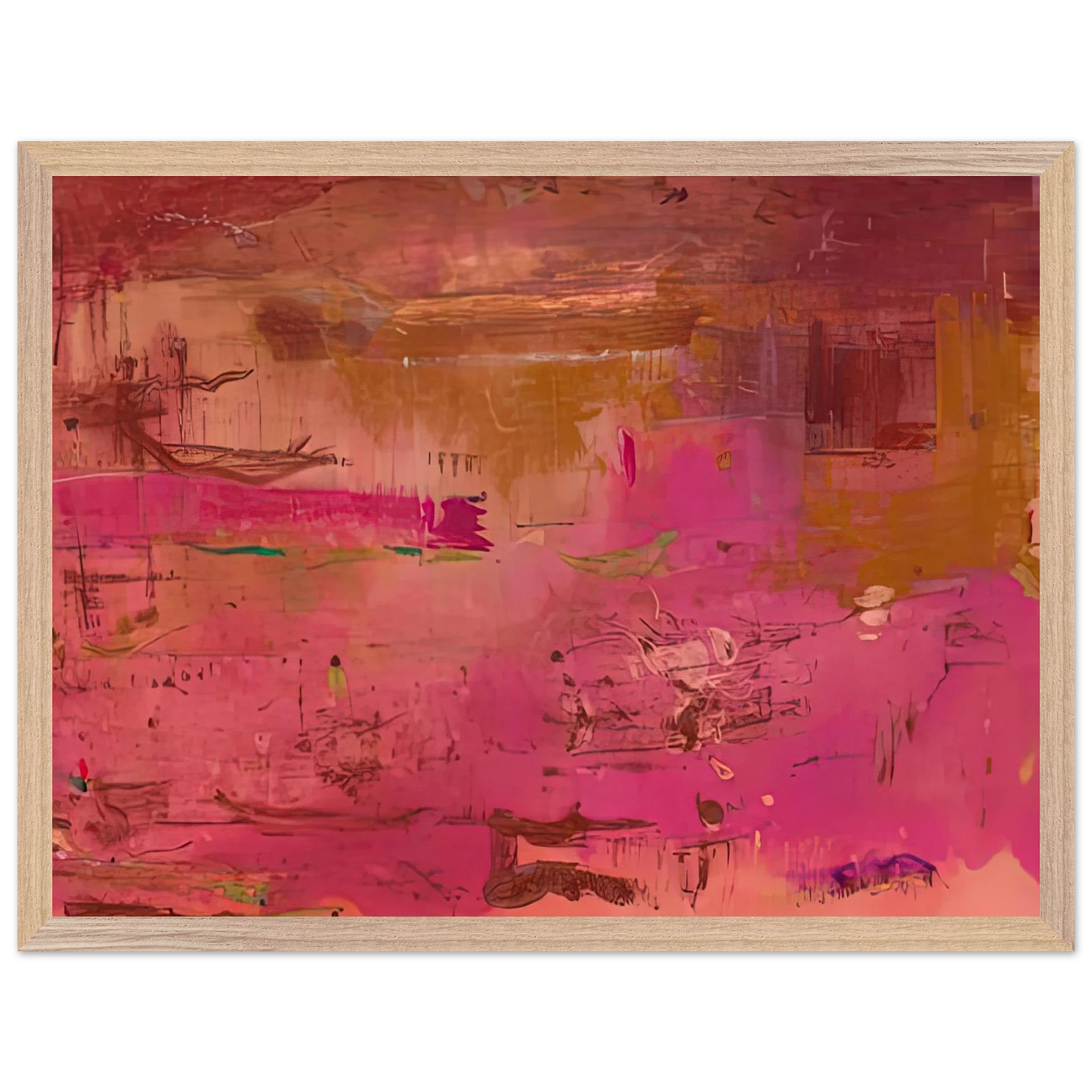 Helen Frankenthaler - Dream Walk Red, 1978- Wall Art - 60x80 cm / 24x32 inches - Premium Wooden Framed Poster With Fine Art Paper-canvas - White frame