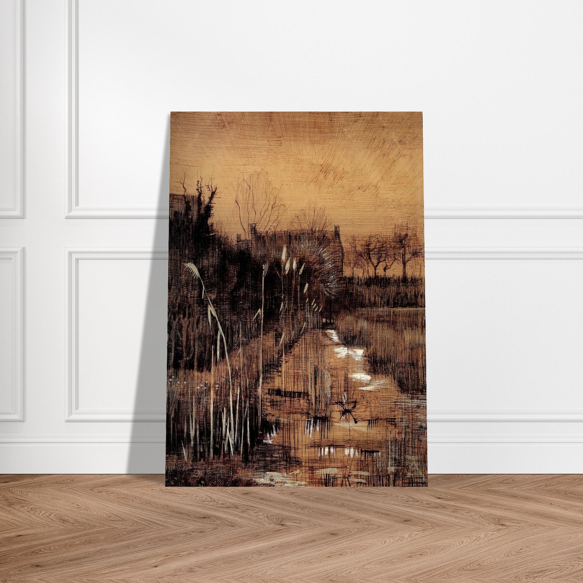 Ditch - Vincent van Gogh Brushed Aluminum Print - 70x100 cm / 28x40 inches | Vincent van Gogh Aluminum Print | Vincent van Gogh Prints