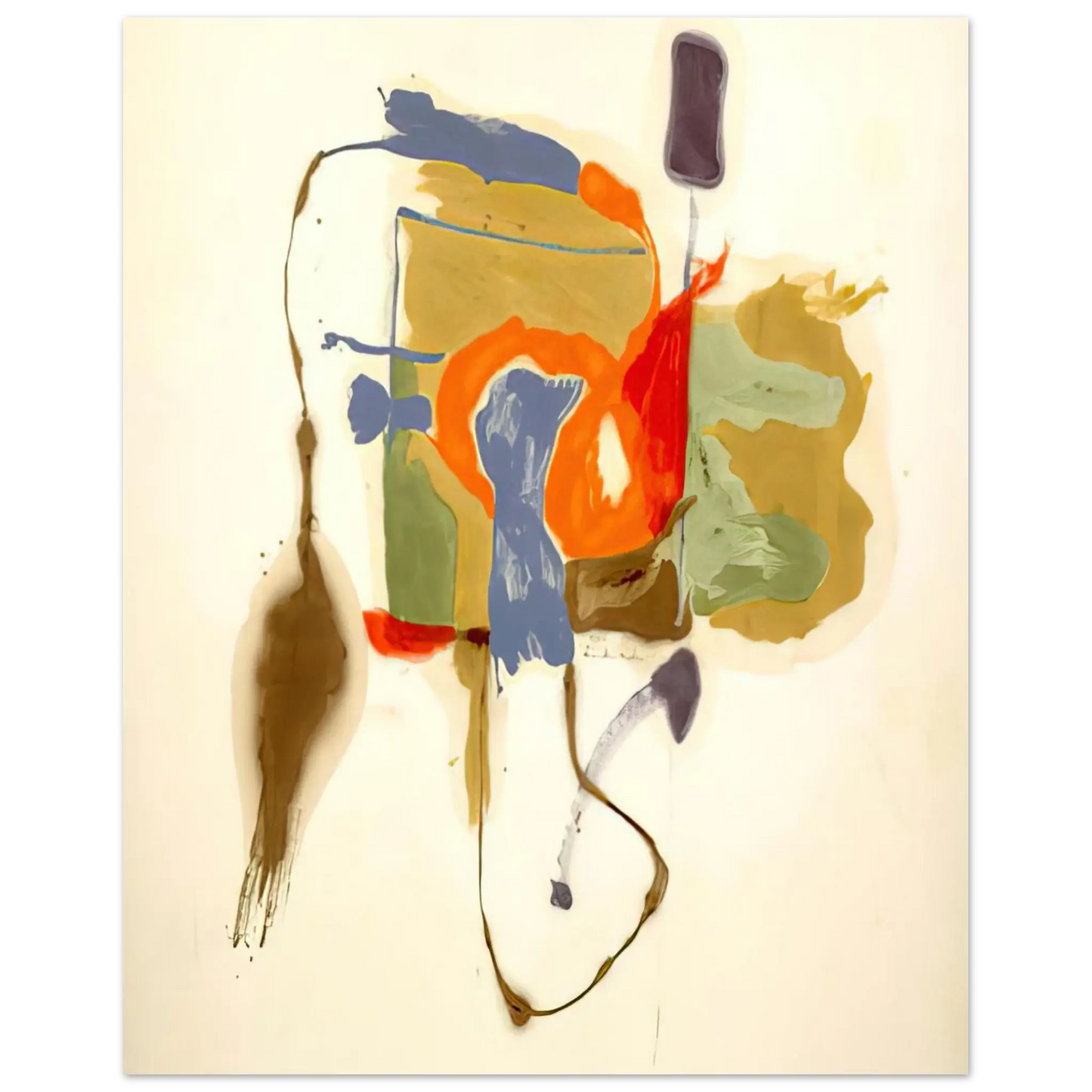 Helen Frankenthaler - Blue Form in a Scene - 1961 Wall art - 30x40 cm / 12x16 Inches - Fine Art Poster - -
