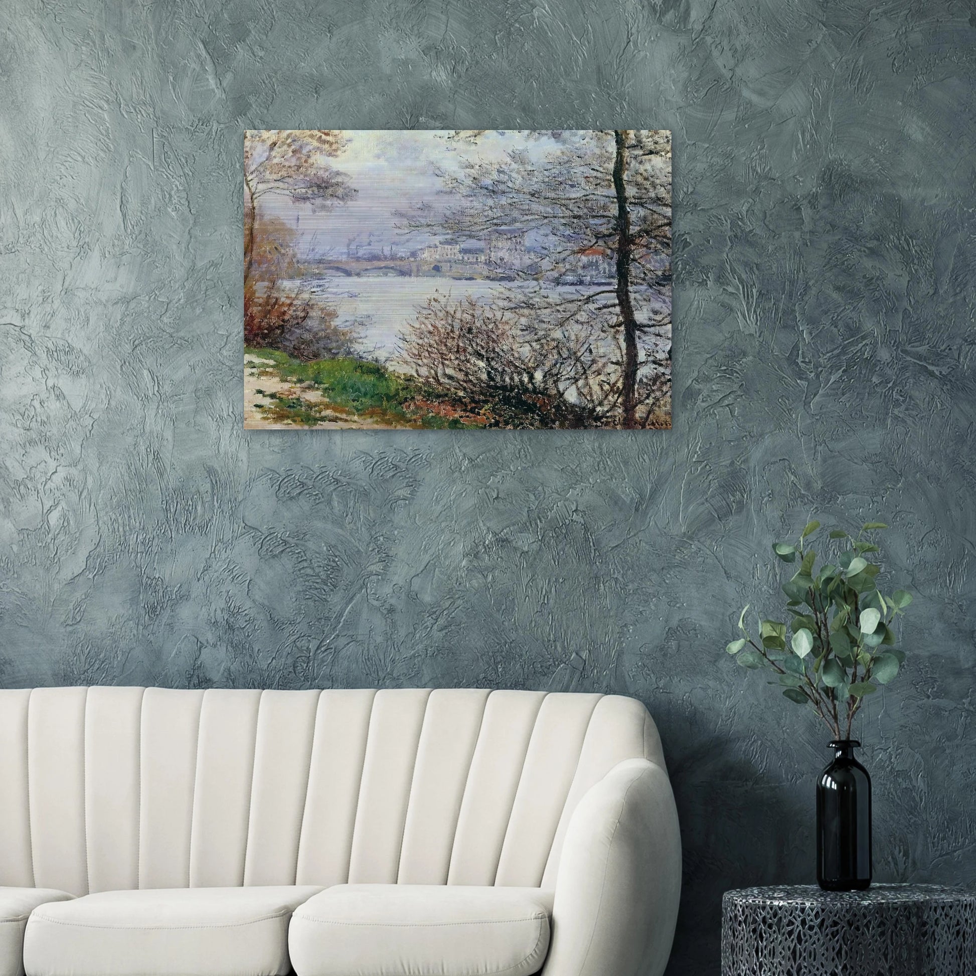 The Banks of the Seine, Ile de la Grande-Jatte - claude monet Brushed Aluminum Print - 70x100 cm / 28x40 inches | claude monet Aluminum Print | claude monet Prints