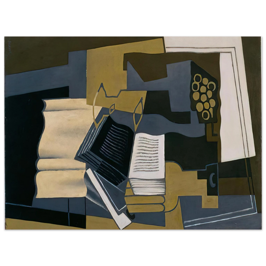 Juan Gris - CARAFE AND BOOK 1920  75x100 cm / 30x40inches Fine Art Poster