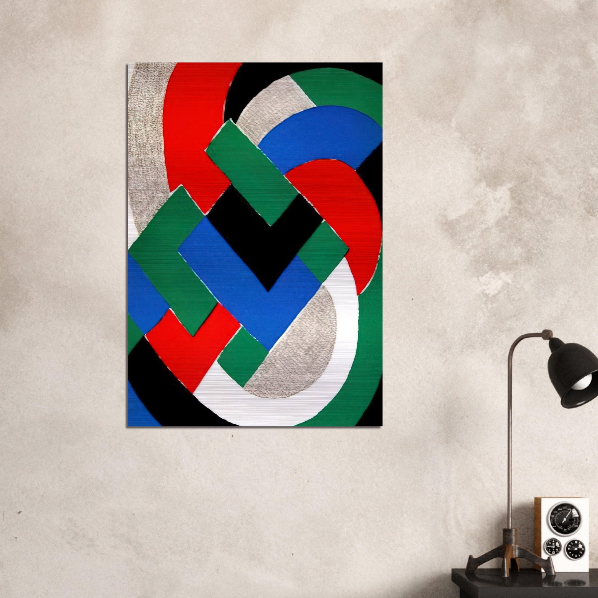 COMPOSITION WITH GREEN AND BLUE - Sonia Delaunay Brushed Aluminum Print - 70x100 cm / 28x40 inches | Sonia Delaunay Aluminum Print | Sonia Delaunay Prints