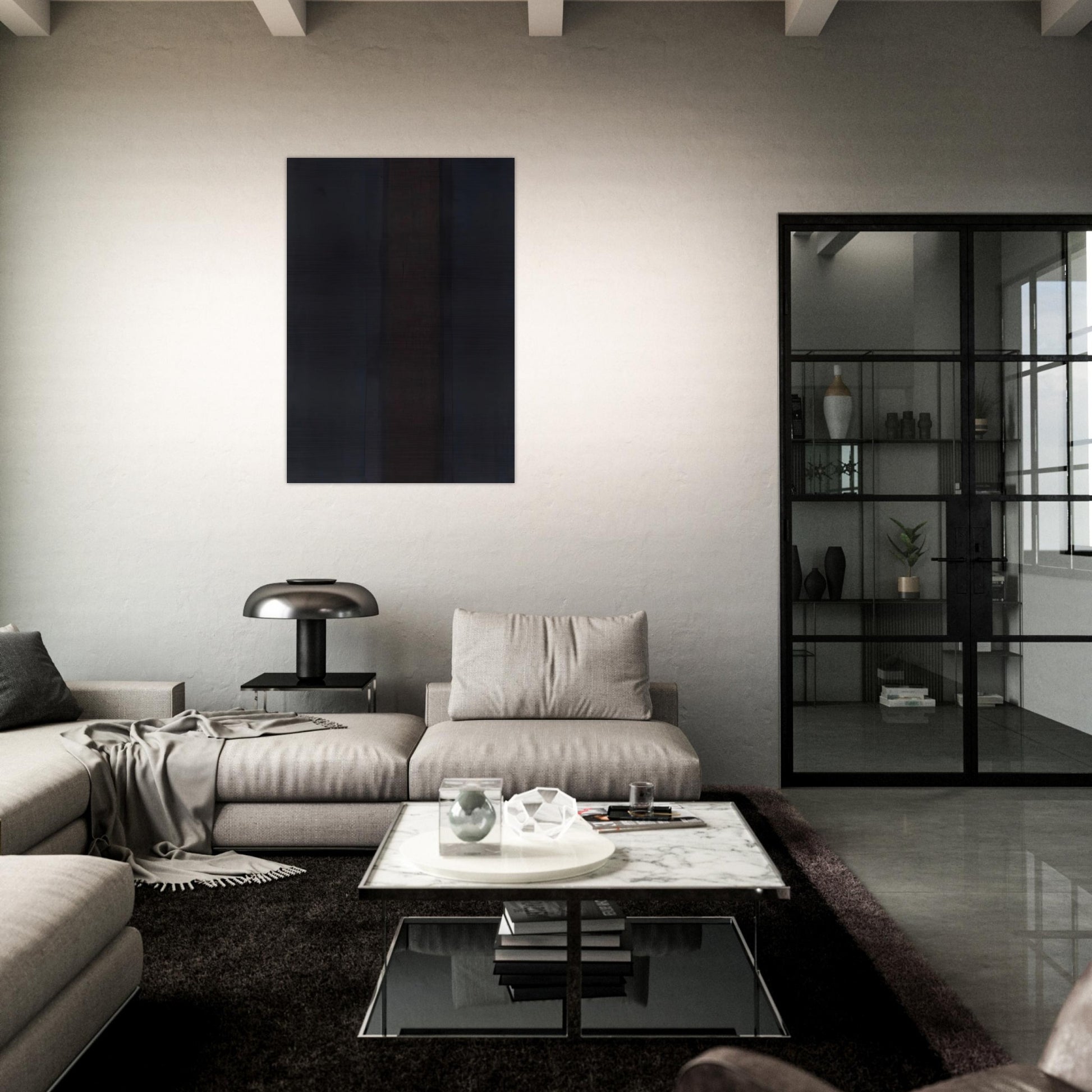 Umber Blue - 1987 - Yun Hyong-keun Brushed Aluminum Print - 70x100 cm / 28x40 inches | Yun Hyong-keun Aluminum Print | Yun Hyong-keun Prints