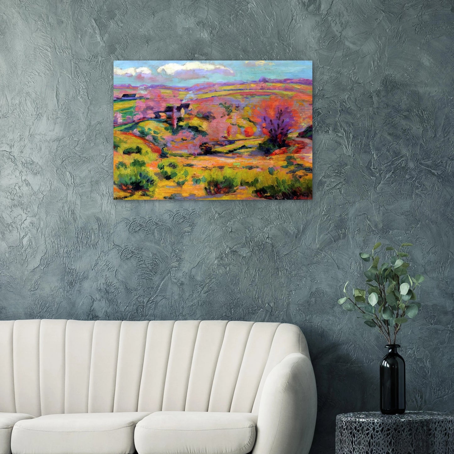 Landscape of Creuse at spring - Fauvism - Armand Guillaumin Brushed Aluminum Print - 70x100 cm / 28x40 inches | Armand Guillaumin Aluminum Print | Armand Guillaumin Prints