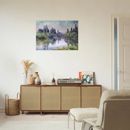 Morning on the Seine, near Vetheuil - claude monet Brushed Aluminum Print - 70x100 cm / 28x40 inches | claude monet Aluminum Print | claude monet Prints