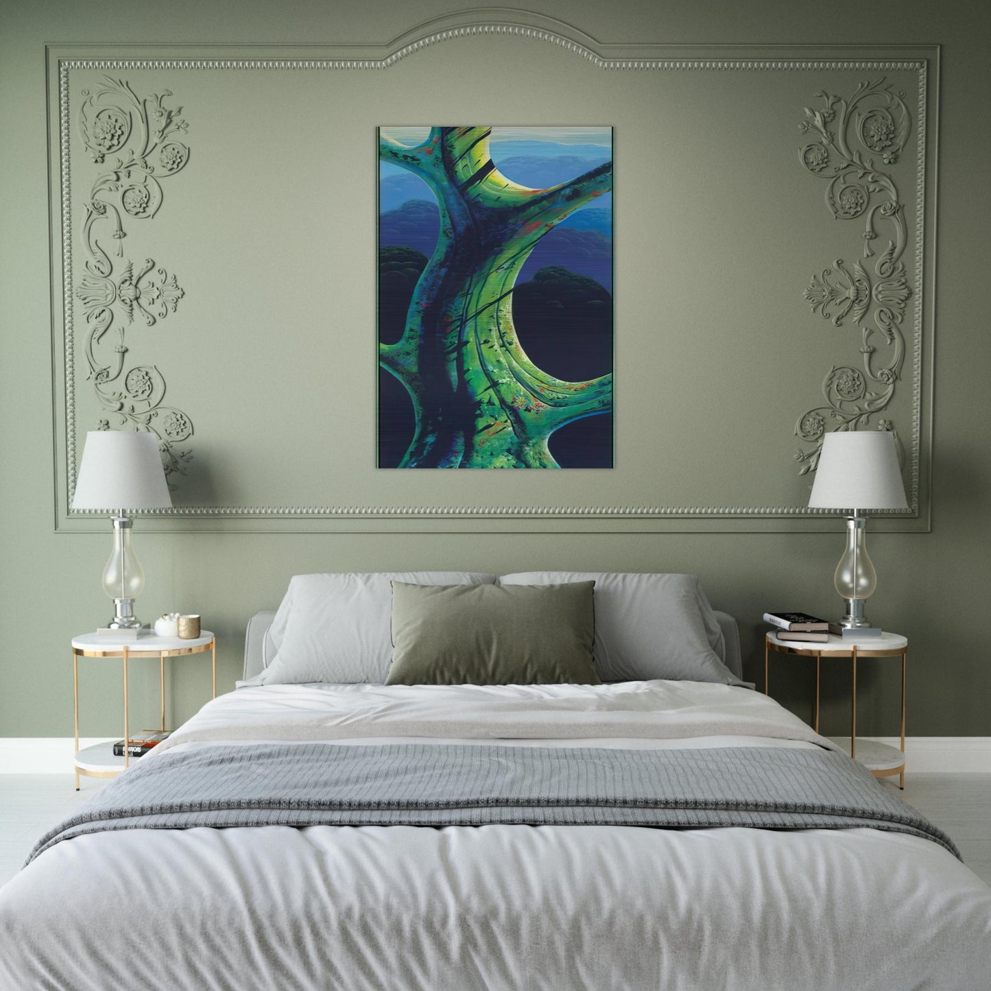 Sky Reach - Eyvind Earle Brushed Aluminum Print - 70x100 cm / 28x40 inches | Eyvind Earle Aluminum Print | Eyvind Earle Prints