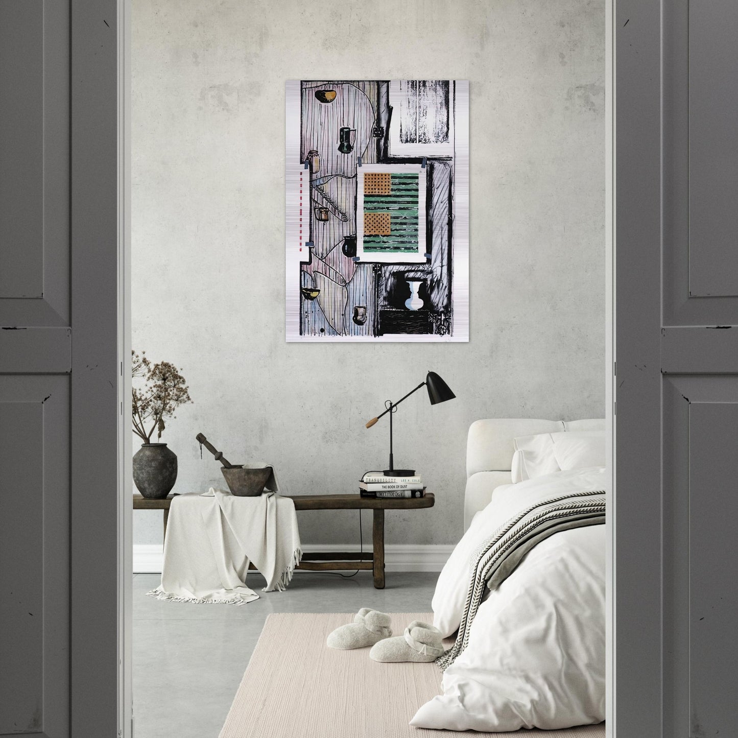 VENTRILOQUIST ULAE 235 - Jasper Johns Brushed Aluminum Print - 70x100 cm / 28x40 inches | Jasper Johns Aluminum Print | Jasper Johns Prints