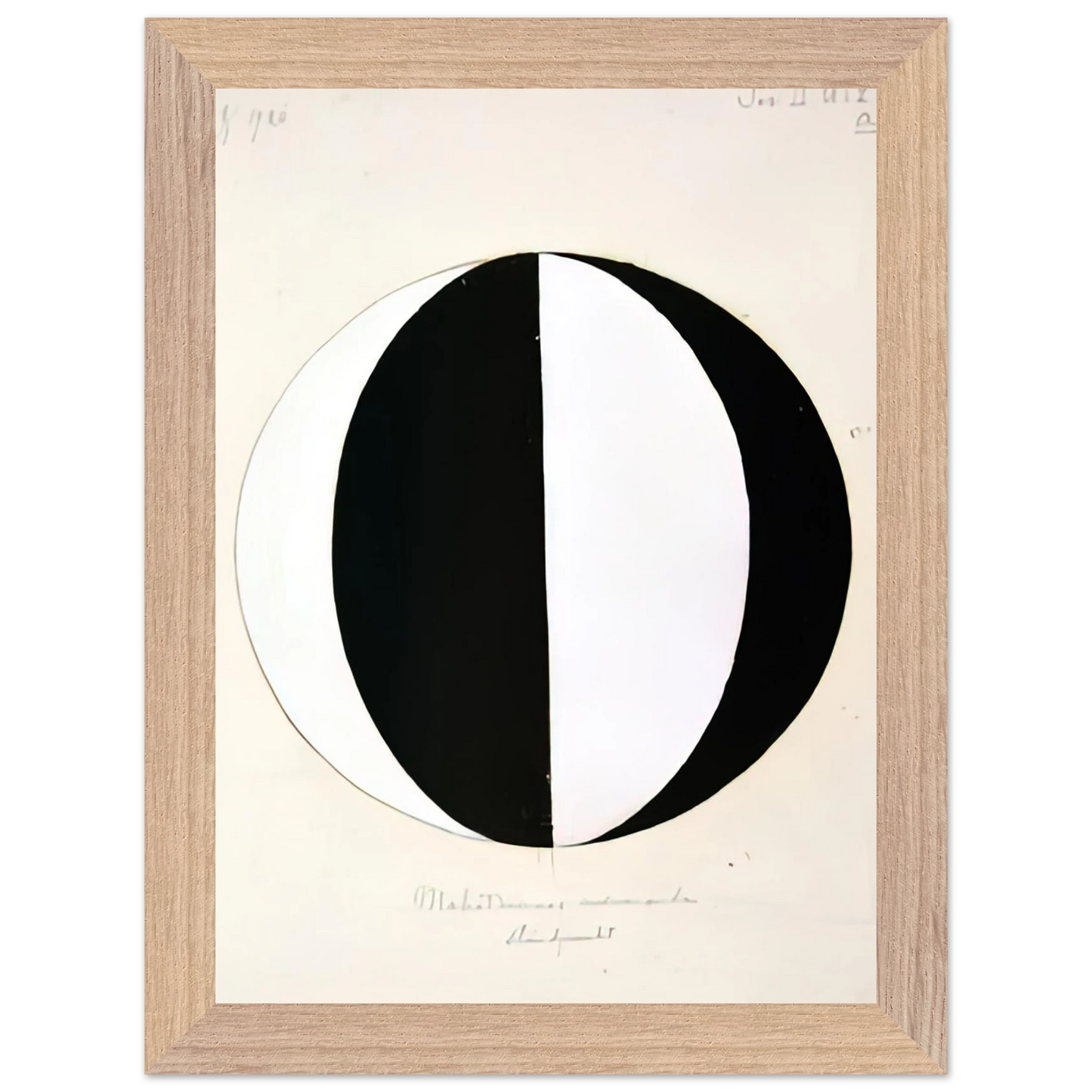 Hilma af Klint - THE MAHATMAS PRESENT STANDING POINT SERIES II NO 2A 1920 Wall art - 30x45 cm / 12x18 inches - Premium Wooden Framed Poster With Fine Art Paper-canvas - Black frame