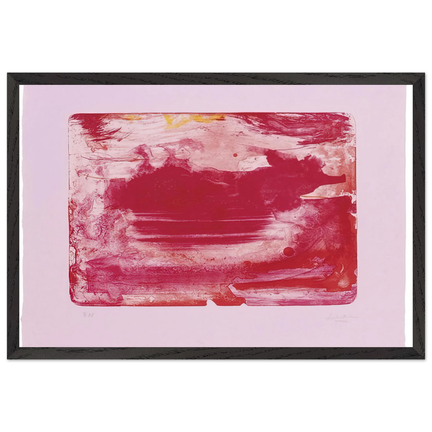 Helen Frankenthaler - The Red Sea - 1982 Wall art - 21x29.7 cm / 8x12" - Premium Wooden Framed Poster With Fine Art Paper-canvas - White frame