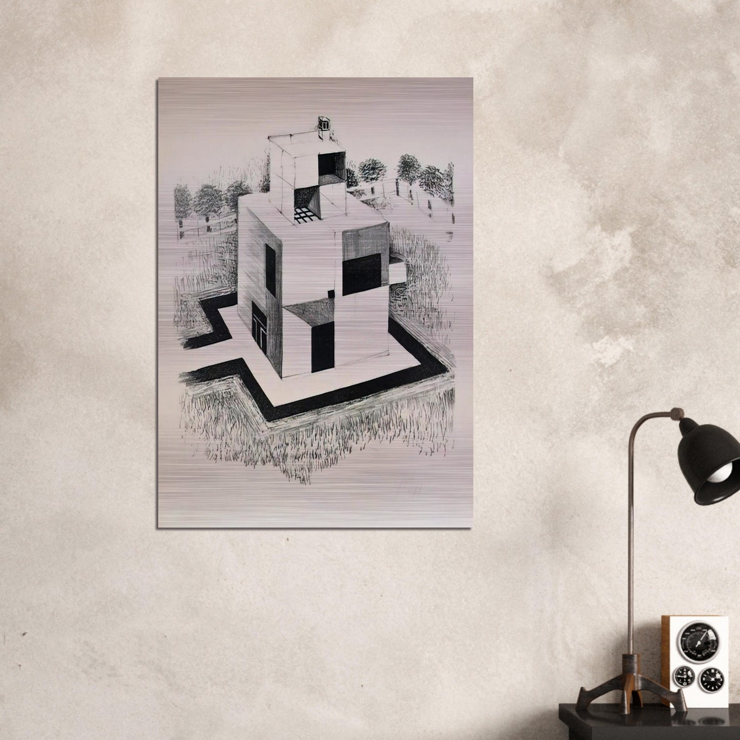 Haus Des Weissen Mannes - 1924 - Johannes Itten Brushed Aluminum Print - 70x100 cm / 28x40 inches | Johannes Itten Aluminum Print | Johannes Itten Prints