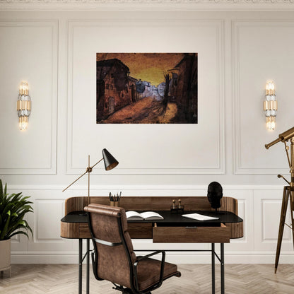 LA STRADA DI CASA 1900 - Carlo Carra Brushed Aluminum Print - 70x100 cm / 28x40 inches | Carlo Carra Aluminum Print | Carlo Carra Prints