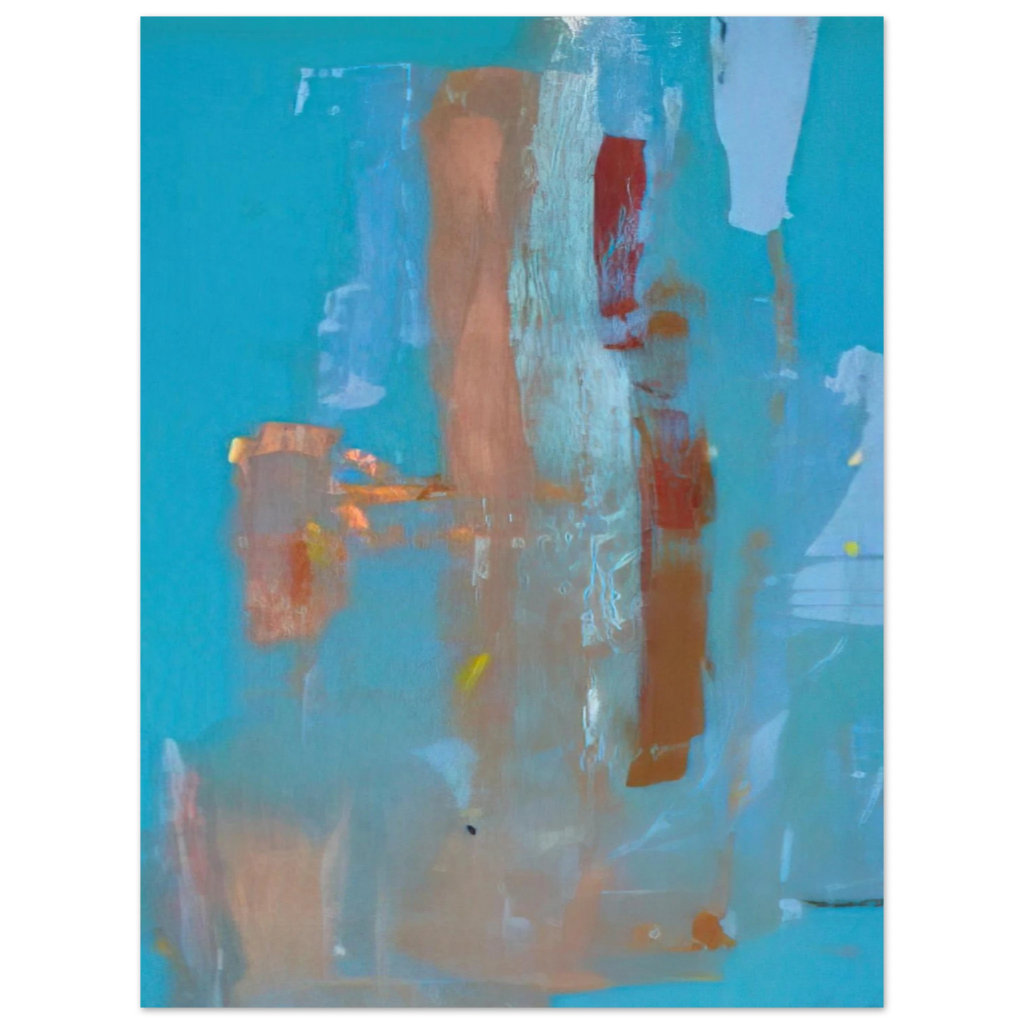 Helen Frankenthaler - In on Blue - 1976 Wall art - 15x20 cm / 6x8 inches - Premium Wooden Framed Poster With Fine Art Paper-canvas - Wood frame