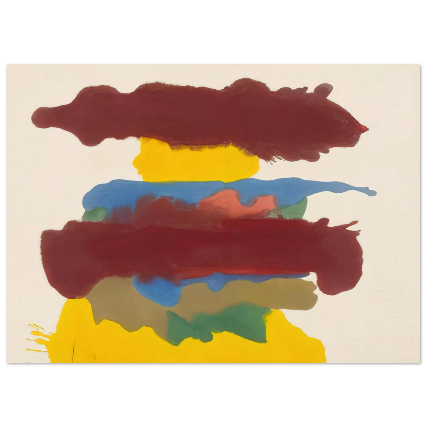 Helen Frankenthaler - Weather Change - 1963 Wall art - 30x40 cm / 12x16 inches - Premium Wooden Framed Poster With Fine Art Paper-canvas - Wood frame
