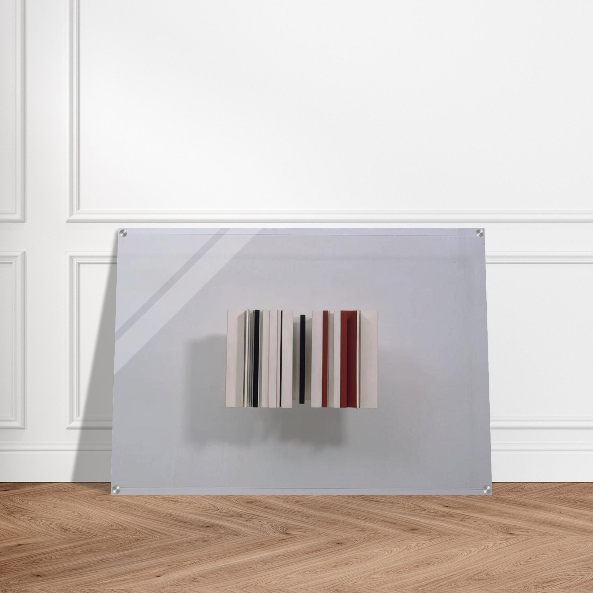 Relief Construction in White, Black and Maroon - 1963 - Victor Pasmore Acrylic Print - 70x100 cm / 28x40″ inches | Victor Pasmore Wall Art | Victor Pasmore Prints
