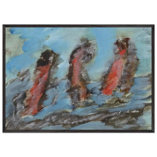Untitled KC 505 - 1984 - Henri Michaux 70x100 cm / 28x40 inches Framed Art Print – Black Wooden Frame